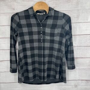 Soft Surroundings Mad over Plaid flannel Longline Dress / Tunic Women's Large‎